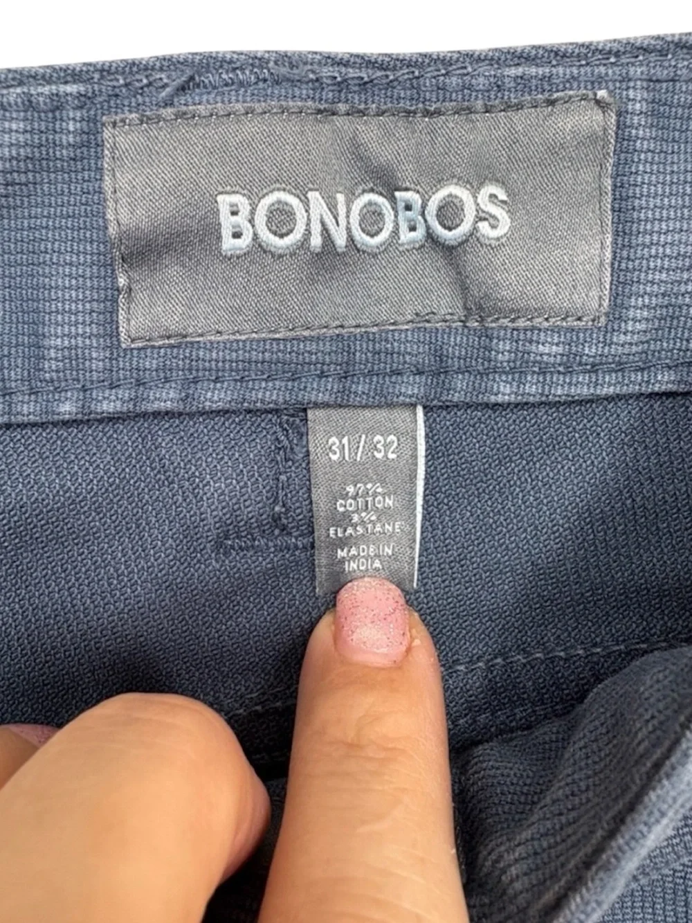 Bonobo Blue Corduroy Tapered Leg Pants Men Size 31/32 BLEMISH